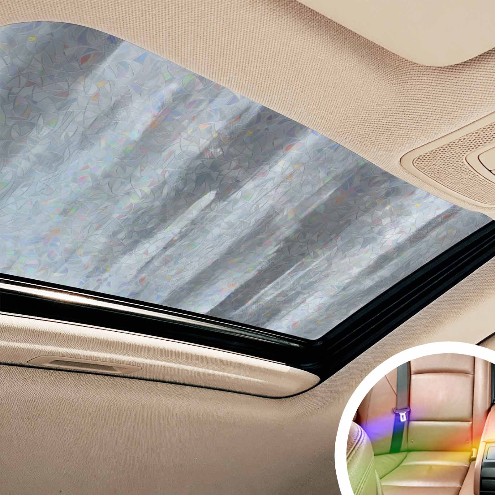 Gray White Window Privacy Film Stain Glass,Reusable Decorative Rainbow Window Film,Vintage Country Abstract Gradient Mottled Static Cling Sun Blocking Stickers Decals Covers 29.5" x 78.7" (2pcs)
