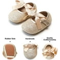 thumbnail image 4 of Soft Sole Leather Baby Shoes - Infant Baby Walking Shoes Moccasinss Rubber Sole Crib Shoes, 4 of 6