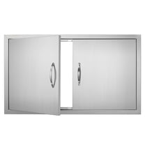 VEVOR BBQ Access Door, 27W x 20H Inch Single Outdoor Kitchen Door, Stainless Steel Flush Mount Door, Wall Vertical Door with Handle, for BBQ Island, Grilling Station, Outside Cabinet