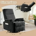thumbnail image 2 of Korser Swivel Rocker Recliner Chair for Small Spaces Chenille for Living Room,Black, 2 of 7