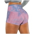 thumbnail image 2 of Gibobby Leggings cortos yoga mujer Running Yoga Biker Stretch Mujeres Shorts Pantalones Bolsillos Arrugado Tie-dye Fitness Yoga Pantalones(Morado,XG), 2 of 5