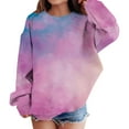 thumbnail image 2 of Mercatoo Teen Girls Tie Dye Crew Neck Sweatshirts Cute Cotton Pullover Sweatshirts Kids Long Sleeve Gradient Color Sweater, 2 of 7