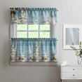 thumbnail image 2 of Kitchen Curtains 24 Inch Short - 3 Panel Set, Nautical Starfish Beach Seashell Mermaid Theme, Rod Pocket Window Curtain for Tropical Farmhouse, Easy Wash, 2 of 6