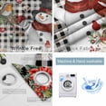 thumbnail image 2 of Fsddascl Christmas Snowman Blackout Curtains for Bedroom/Living Room, Thermal Insulated Kitchen Curtains, Xmas Poinsettia Birds Balls Black Plaid Grommet Darkening Window Treatment Drapes 52"x84"x2, 2 of 6