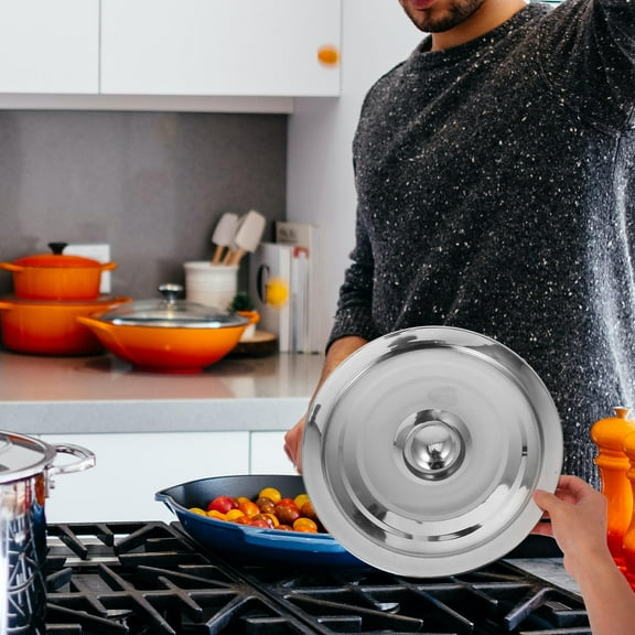 PTOOTP Universal Stainless Steel Pot Lid - Kitchen Cookware Cover, Easy to Transport and Carry
