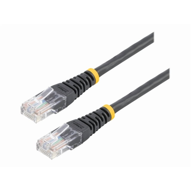 StarTech.com 50 ft Black Cat5e / Cat 5 Molded Patch Cable 50ft - Patch cable - RJ-45 (M) to RJ-45 (M) - 50 ft - UTP - CAT 5e - molded - black - for P/N: NETRS232