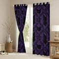 thumbnail image 3 of Feelyou M,ystic Purple Damask Curtains Pack of 2 (42x84 Each), Western Gothic Cat Curtains Blackout, Bohemian Floral Flower Bedroom Curtains, Black Out Curtains Decor, 3 of 6