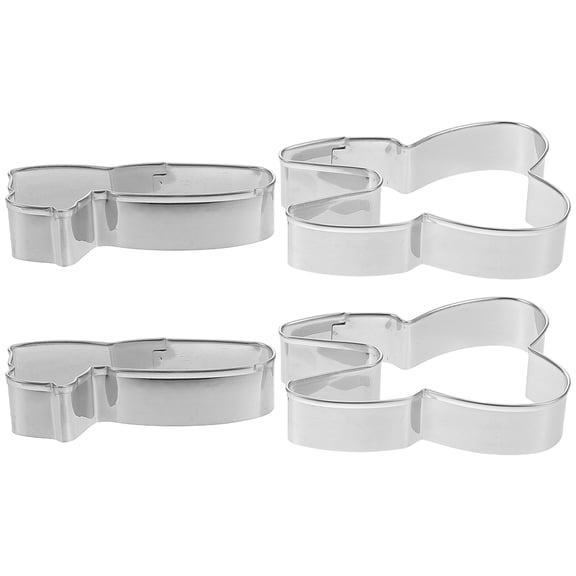 4pcs Stainless Steel Toothbrush and Tooth Cookie Cutters Baking Fondant Mold Reusable Pastry Cutters for Home and Festival