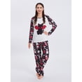 thumbnail image 2 of Argulvti Halloween Pajamas for Family Cute Black Cat Print Long Sleeve Raglan Tops + Pants Set Fall Sleepwear, 2 of 5