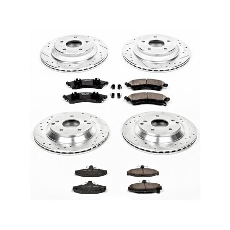 Front and Rear Brake Pad and Rotor Kit - Compatible with 1988 - 1995 Chevy Corvette 1989 1990 1991 1992 1993 1994