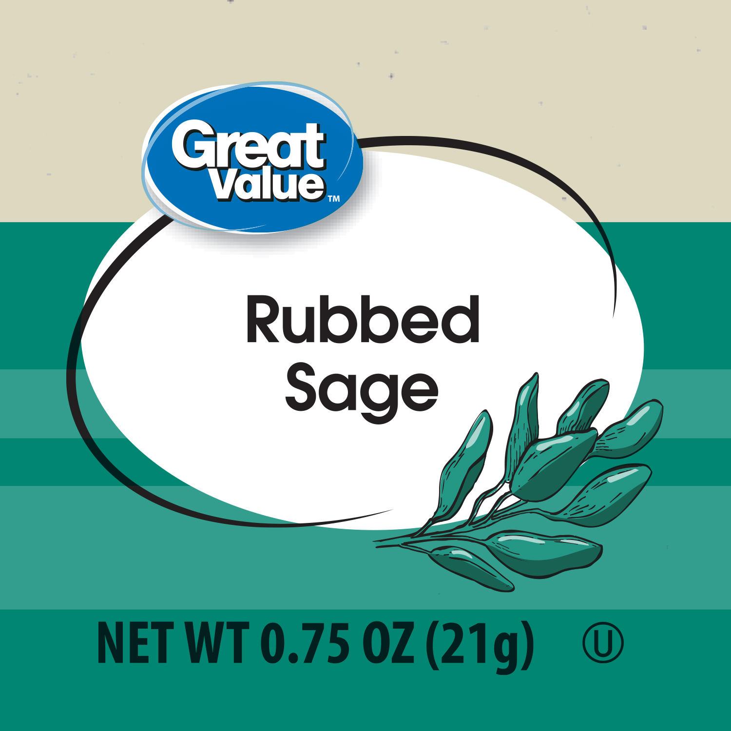 Great Value Rubbed Sage, 0.75 oz