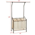 Mllieroo Heavyduty 3Bag Rolling Laundry Sorter Cart with Hanging Bar