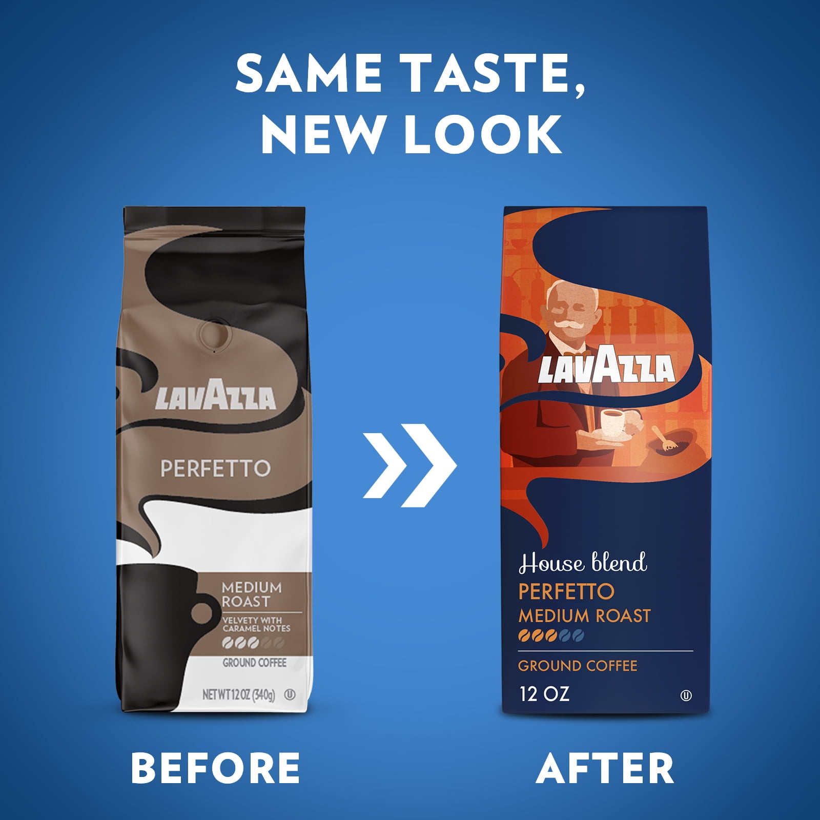 Lavazza House Blend Perfetto Ground Coffee, Medium Roast, 100% Arabica, 12 oz Bag (Pack of 6)