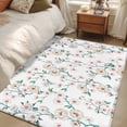 thumbnail image 4 of Watercolor Floral Area Rugs 4'x6', Washable Small Throw Rugs for Office Bathroom, Spring Botanical Flowers Tree Branches Indoor Outdoor Rug Non-Slip Low Pile Carpet Runner Reversible Floor Mats, 4 of 8