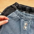 thumbnail image 5 of LOVZFMLL Boys Girls Jeans Comfy Solid Relaxed Fit Pants Casual Ankle Length Denim Pants Elastic Waist with Pockets Newborn Boys Girls Clothes 9-12 Months, 5 of 6