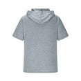 thumbnail image 4 of Yghzkop Men's Hooded Short Sleeve Quick-Dry UPF 50+ Fitness Shirt Stretch Fabric Outdoor Workout Top Sun Protection Athletic Summer Top, 4 of 5