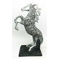 thumbnail image 3 of Legendary Silver Skyline Bucking Horse On Hind Legs With Engraved Flame Vines Body Steed Figurine Statue Home Decor Sculpture For Horse Riders Racers Breeders, 3 of 4