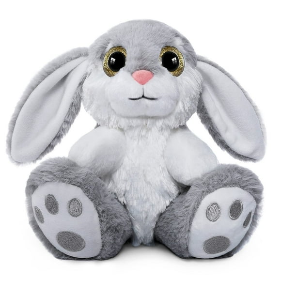 Nleio Easter Bunny Rabbit Stuffed Animal 8.5"" Bunny Plush with Floppy Ears Huggable & Washable Baby Stuffed Animals Plush Toy for Girls Boys Kids Friends Birthday Gifts (Gray)