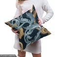 thumbnail image 5 of Ambesonne Leaf Print Fabric by the Yard Upholstery, Pattern of Swirly Leaves, 10 Yards, Amber Blue Grey Dark Blue, 5 of 5