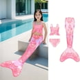 thumbnail image 2 of Luvoko Tween 3 Piece Girls Swimsuit Bathing Suits Bikini Fish Tail Set Ift For Girls 4 13 Years Toddler Girl Bikini Swimsuit Girls Swimsuit with Padding Kids Racing Swimsuit Cow Print Suit Long, 2 of 8