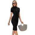 thumbnail image 5 of Maillot de Bain pour Femmes, Combinaison à Manches Courtes, Fermeture Éclair devant, 3 Pcs, 4TG, 5 of 5