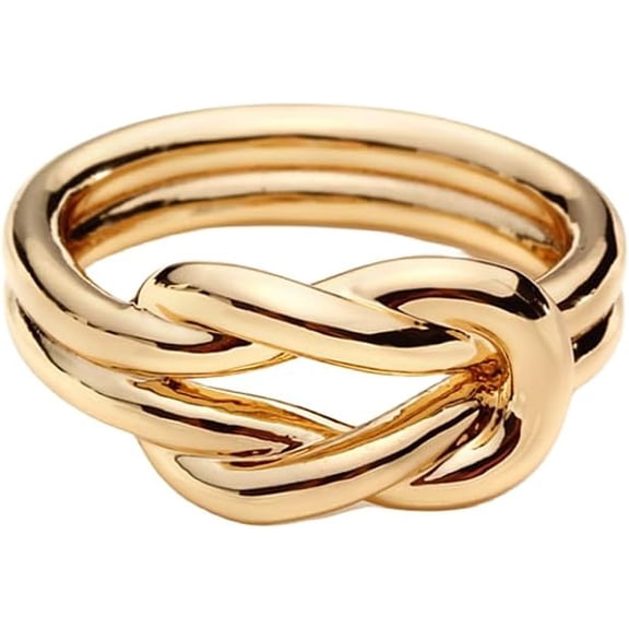 Layered Knot Silk Scarf Ring Brooch for Women Girls Dainty Infinity Love Knots Double Line Shawl Scarves Buckle Wrap Clasp Clip Finger Ring Size 8 Dress Accessories Jewelry Gift