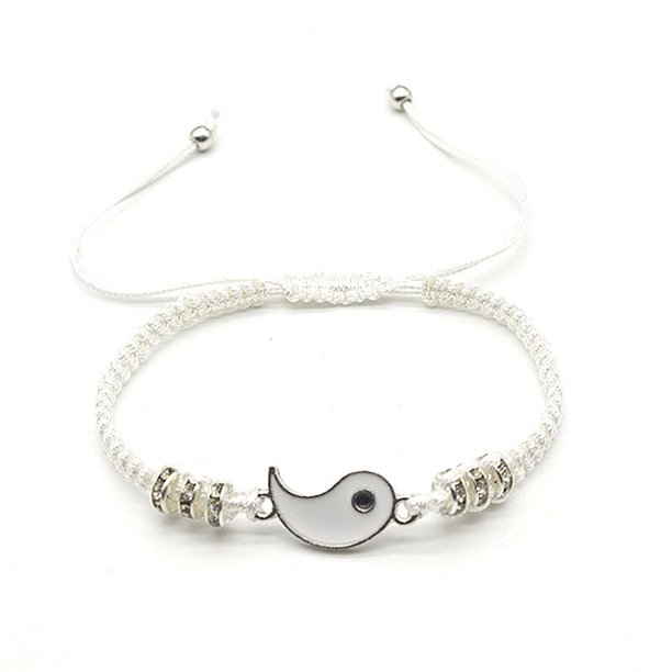Pulsera de cuerda Yin Yang Tai Chi estilo tradicional chino, pulsera ajustable con dijes, mejores amigos, amistad, novio, novia