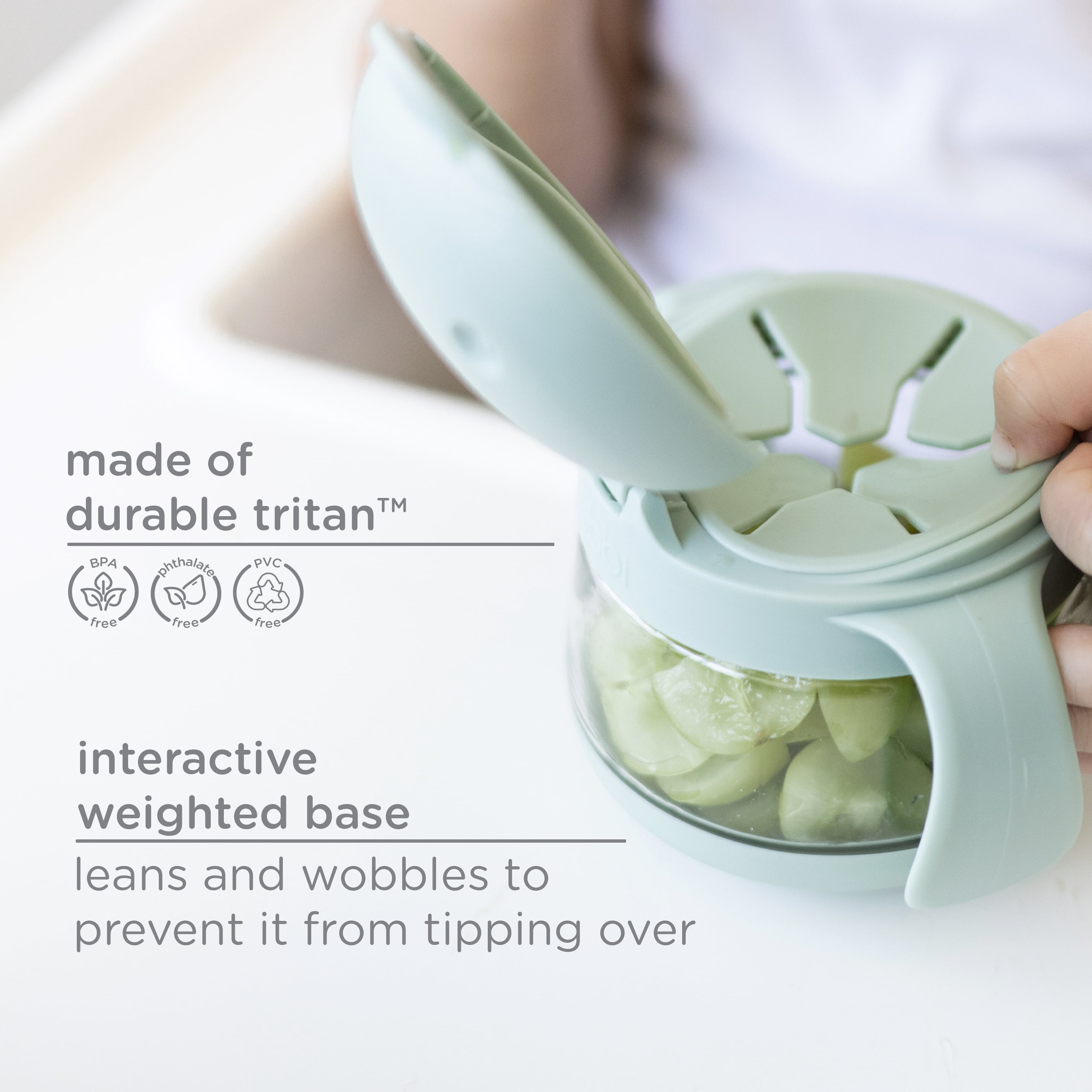 Ubbi Tweat Spill-Proof Snack Container for Toddlers & Kids, BPA-Free, Sage