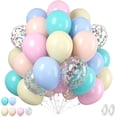thumbnail image 1 of Yanonmyfd 60PC Rainbow Balloons Set, Colorful Balloons, 12 Inch Bright Color Yellow Orange Hot Pink Teal Blue Confetti Balloon Helium for Rainbow Wedding Day Birthday Party decorations,Pastel, 1 of 30