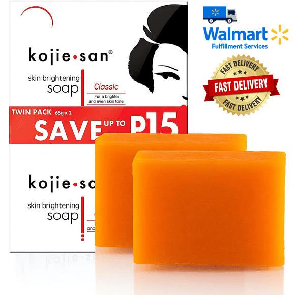 Kojie San Skin Brightening Soap - Original Kojic Acid Soap for Face & Body - Cosmetic Soap (2 x 65g Bars)
