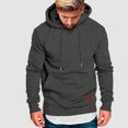 thumbnail image 4 of Men's Pullover Hoodie Lightweight Long Sleeve with Kangaroo Pocket Slim Fit Basic Casual Sweatshirt White Hoodie Mens No Kangaroo, 4 of 4