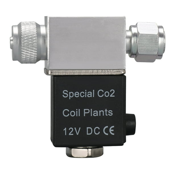 Válvula solenoide para acuario, regulador de sistema de CO2, salida de CC de 12 V, conexión M10 Carevas Válvula de solenoide