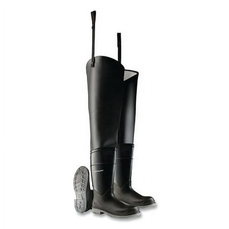 Hip Waders Plain Toe Steel Shank Men s 9 32 in Inseam Polyblend/PVC Black