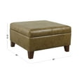 thumbnail image 2 of HomePop Luxury Transitional Faux Leather Storage Ottoman in Distressed Brown, 2 of 8