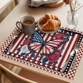 thumbnail image 3 of Independence Day Placemats Set of 6, Red Blue USA Flag Butterfly Rose Stripe Stars Non-Slip Place Mats Washable Table Mats for Kitchen Dining Table Decorations Indoor/Outdoor, 3 of 9