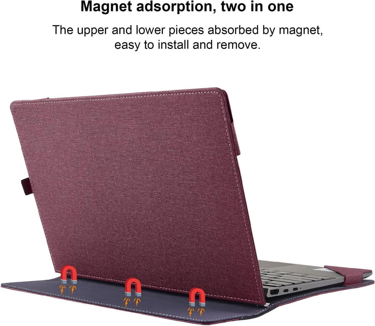 Laptop Case Cover for Lenovo Yoga 7i 2-in-1 16" 10th Gen / Yoga 7 2-in-1 16" 16ILL10 16AKP10 Detachable Notebook Sleeve Computer Bag PU Accessories with Heat Dissipation Hole