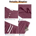 thumbnail image 6 of MOSHU Womens Pajamas Sets Button Down Tops and Drawstring Shorts With Pockets Two Piece Lounge Sets Oufits, 6 of 10