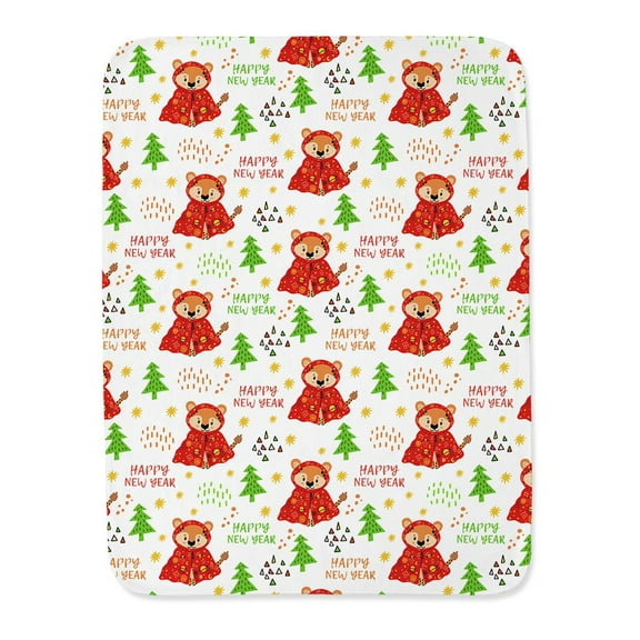 Happy New Year Bear Pattern Blanket  -Image by Shutterstock,