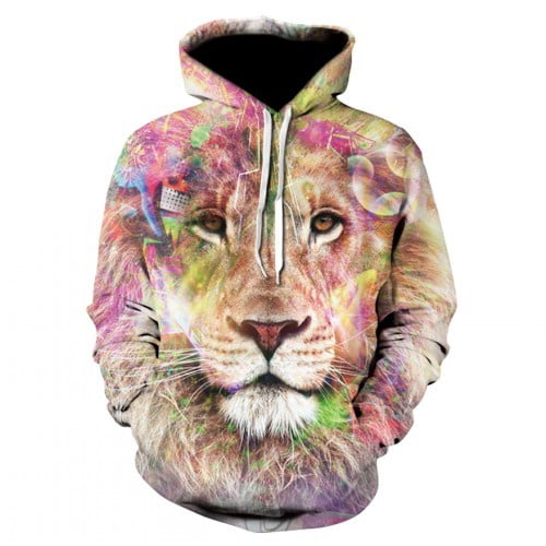 Sudaderas Con Capucha Para Hombre Hip Hop Sudadera Divertida 3D Roar Lion Moda De Marca animal Cosas Extrañas Chándal Unisex Pullove