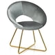 thumbnail image 2 of Silla Costway de Terciopelo con Reposabrazos y patas de metal Oro Moderna para Salón y Dormitorio Gris 69 x 59 x 80 cm, 2 of 9