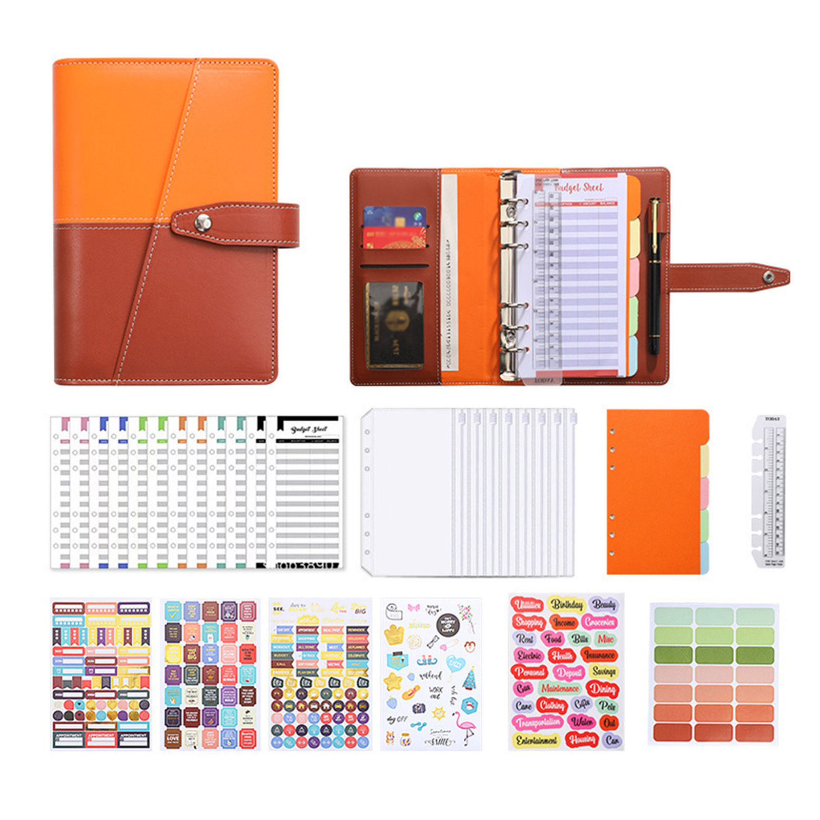 TINYSOME A6 1eather Budget Binder Refillable Budget Planner Kit