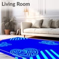thumbnail image 2 of ODIKA 8'x10' Machine Washable Non-Slip Area Rug, Nostalgic Arcade Virtual Reality Aesthetic Stylish High Traffic Rug with Pad, Blue, 583367, 2 of 8