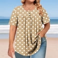thumbnail image 5 of Jalioing Women's Short Sleeve Shirt Oversized Pleated Crew Neck T Shirt Plus Size Print Pullover Tee Summer, 5 of 6