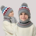 thumbnail image 5 of NAISIBABY Boys Winter Hat Scarf Gloves Sets, Warm Checked Beanie and Circle Scarf and Knit Gloves Kids Warm Outdoor 3-Piece Gray 1-6T, 5 of 8