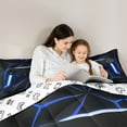 thumbnail image 5 of Castle Fairy 3-Piece Queen Size Comforter Set, Blue Gamepad Print, 5 of 8