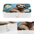thumbnail image 4 of Sloth Jewelry Display Earring Holder Jewelry Box, PU Leather Organizer with Removable Compartment, Portable, 4 of 6
