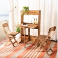thumbnail image 2 of SAFAVIEH Outdoor Collection Barley Flower Shelf 3-Piece Bistro Set Natural, 2 of 9