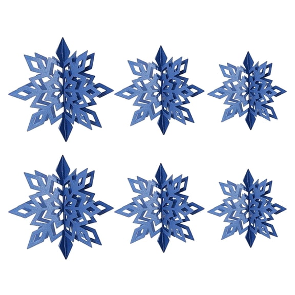 Shoreew 6 Pcs Christmas Snowflake Ornaments 3D Large Iridescent Paper Snowflakes Hanging Decoration for Winter Wonderland Christmas Party Holiday New Year Home Decor