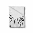 thumbnail image 2 of Humor Soft Flannel Fleece Throw Blanket, Whatever Guy Meme Confusion Gesture Creative Drawing Rage Makers Design, Cozy Plush for Indoor and Outdoor Use, 70" x 90", Black and White, by Ambesonne, 2 of 6