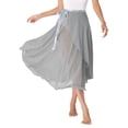 thumbnail image 3 of MSemis Women Long Chiffon Ballet Skirts Ladies Flowy Lyrical Dance Wrap Skirts Gray One Size, 3 of 6